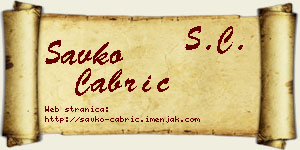 Savko Čabrić vizit kartica